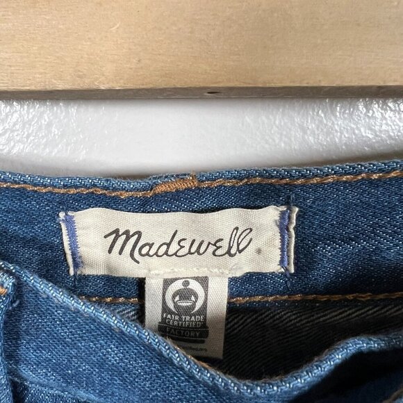 Madewell Baggy Straight Jeans Size 28 Dark Worn Indigo Wash High Rise Slouchy - Picture 4 of 15